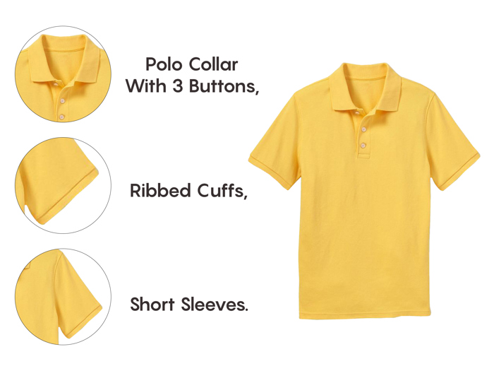 5-Pack School Uniform Tagless Polo Tshirt for Little Boys & Big Boys